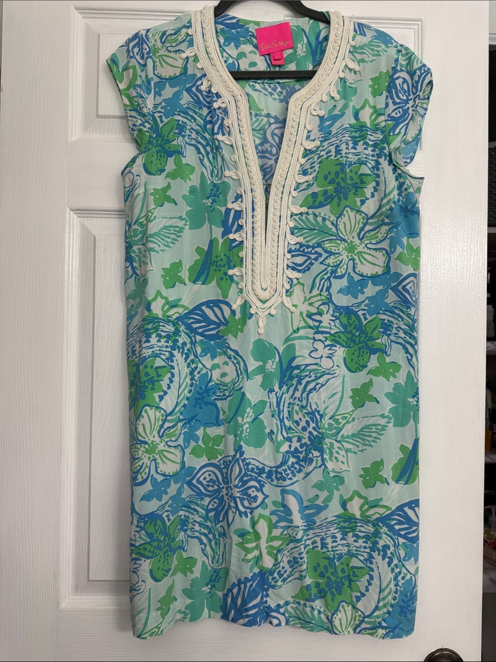 Lilly Pulitzer Madia Blue & Green Floral  Tunic dress